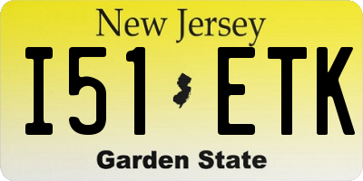 NJ license plate I51ETK