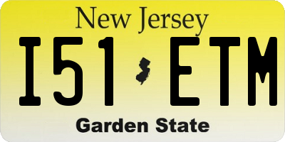 NJ license plate I51ETM