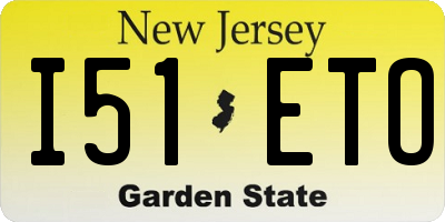 NJ license plate I51ETO