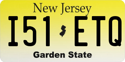 NJ license plate I51ETQ