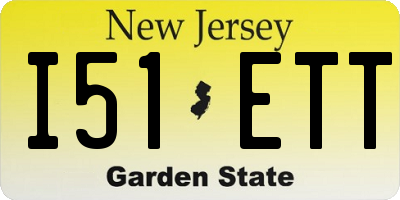NJ license plate I51ETT