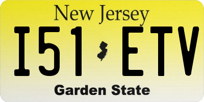 NJ license plate I51ETV