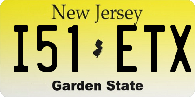 NJ license plate I51ETX