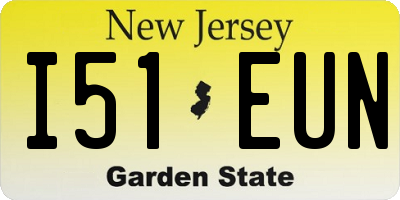 NJ license plate I51EUN