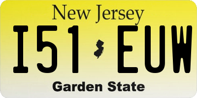 NJ license plate I51EUW