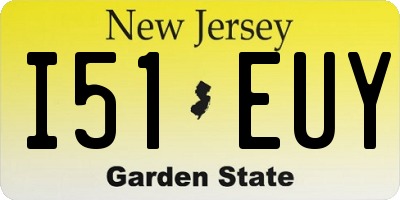 NJ license plate I51EUY