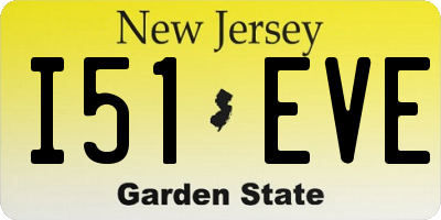 NJ license plate I51EVE