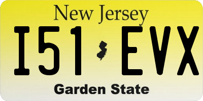 NJ license plate I51EVX