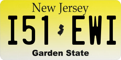 NJ license plate I51EWI