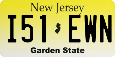 NJ license plate I51EWN