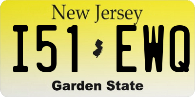 NJ license plate I51EWQ