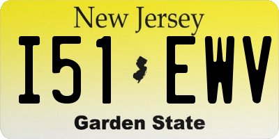 NJ license plate I51EWV