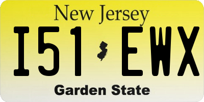 NJ license plate I51EWX