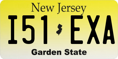 NJ license plate I51EXA