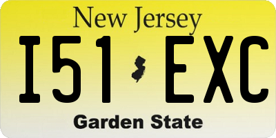 NJ license plate I51EXC