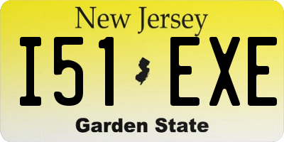 NJ license plate I51EXE
