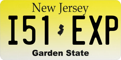 NJ license plate I51EXP