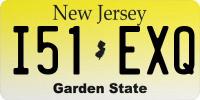 NJ license plate I51EXQ