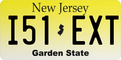 NJ license plate I51EXT