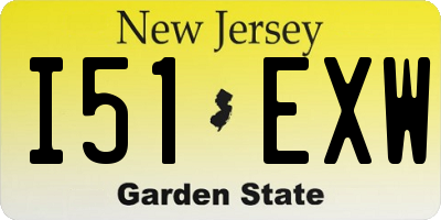 NJ license plate I51EXW