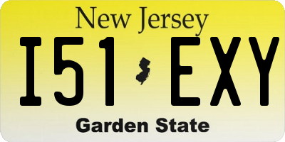 NJ license plate I51EXY