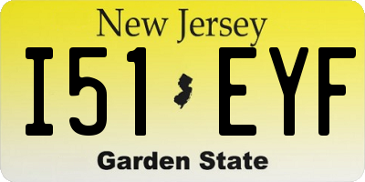 NJ license plate I51EYF