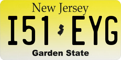 NJ license plate I51EYG