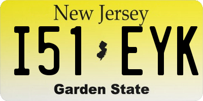 NJ license plate I51EYK