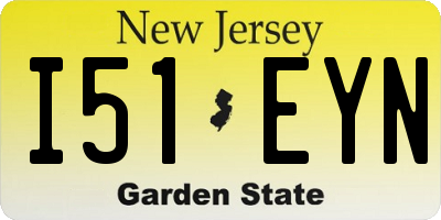 NJ license plate I51EYN