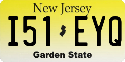 NJ license plate I51EYQ