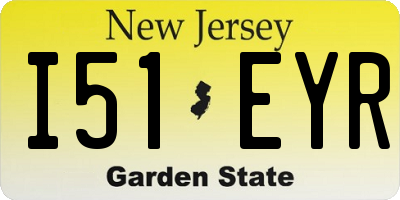 NJ license plate I51EYR
