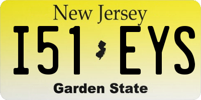 NJ license plate I51EYS