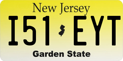 NJ license plate I51EYT