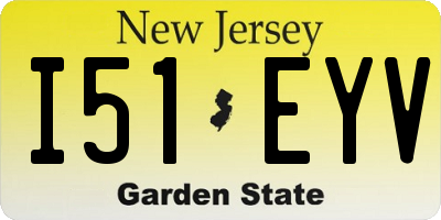 NJ license plate I51EYV