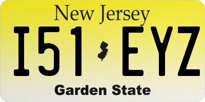 NJ license plate I51EYZ