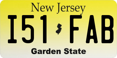 NJ license plate I51FAB