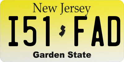 NJ license plate I51FAD