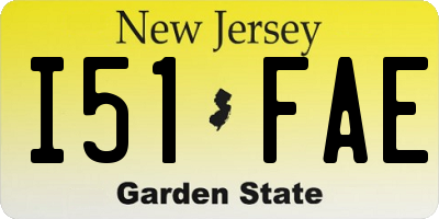 NJ license plate I51FAE