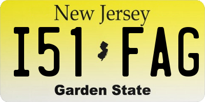 NJ license plate I51FAG