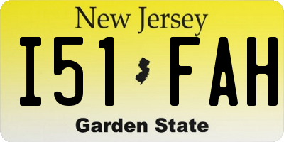 NJ license plate I51FAH