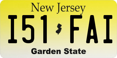 NJ license plate I51FAI