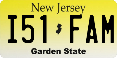 NJ license plate I51FAM