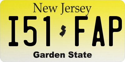 NJ license plate I51FAP
