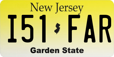 NJ license plate I51FAR