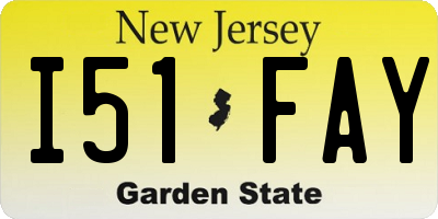 NJ license plate I51FAY