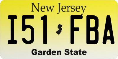 NJ license plate I51FBA