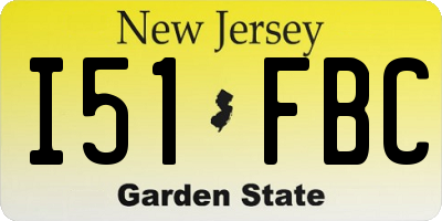 NJ license plate I51FBC