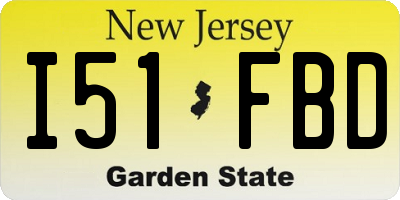 NJ license plate I51FBD