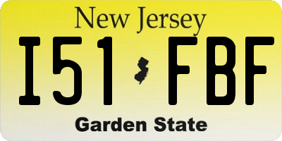 NJ license plate I51FBF