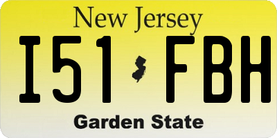 NJ license plate I51FBH